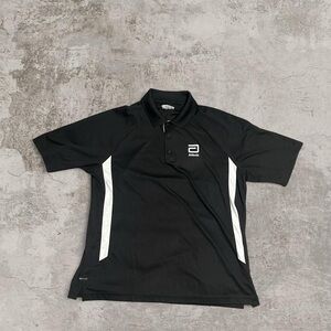 Adidas Men's Black Polo Shirt with White Stripes